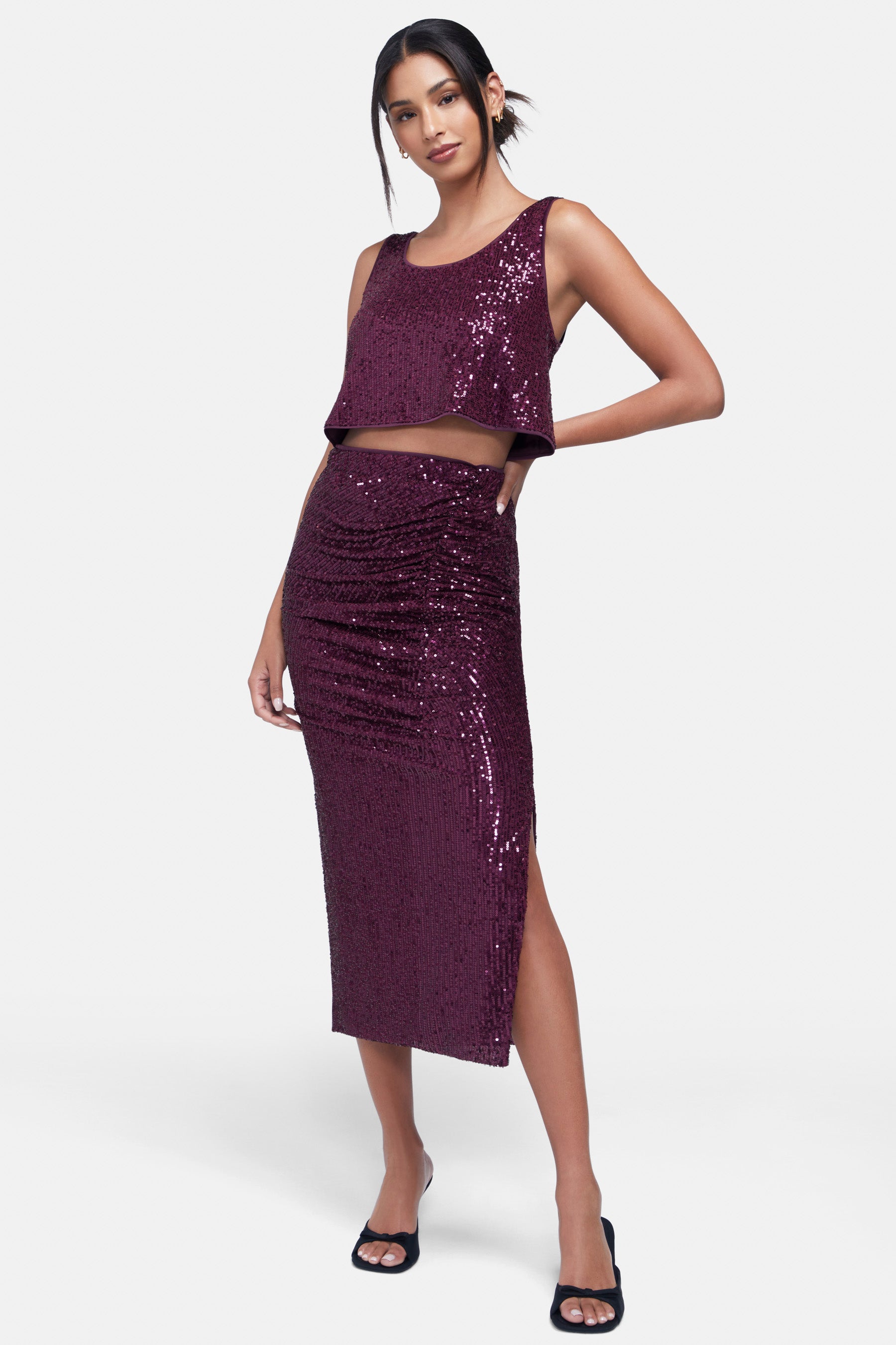 Purple glitter skirt unif best sale