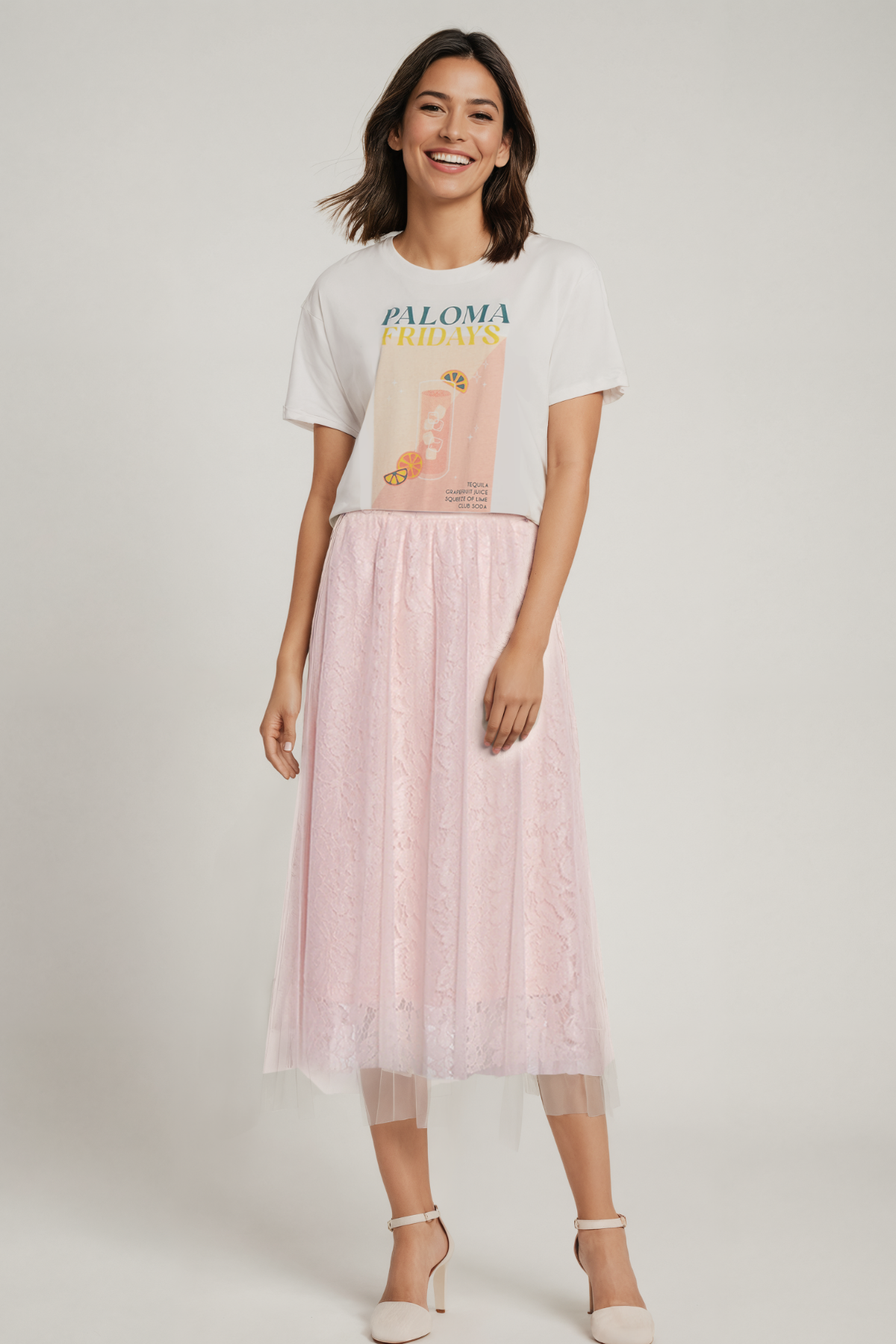 Pleated Tulle Skirt | Mauve Chalk