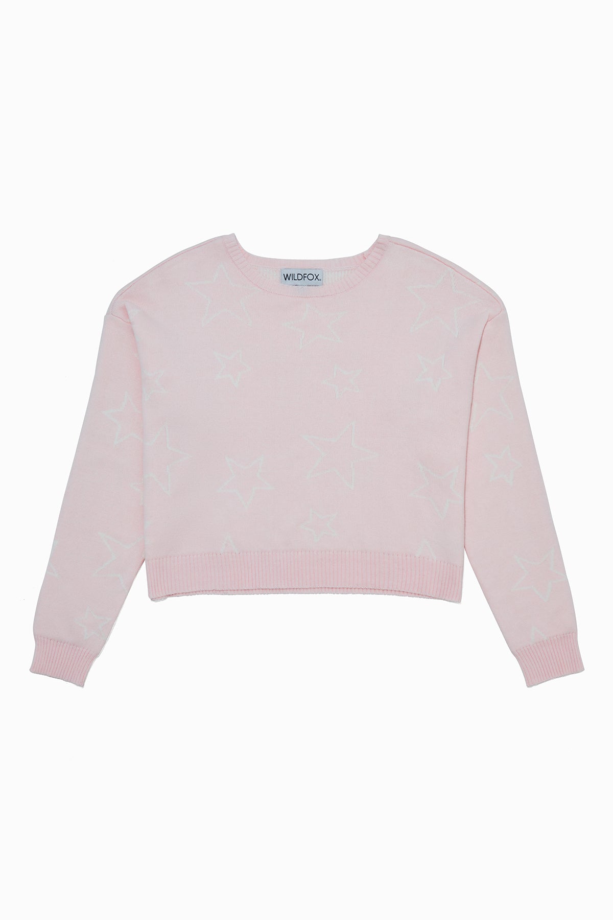 WILDFOX hot Star Pattern Crop Knit Sweater