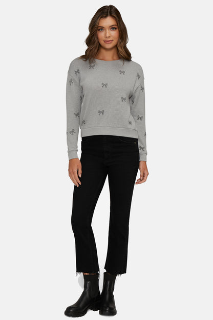 Bow Tie Bailey Sweater | Heather Grey