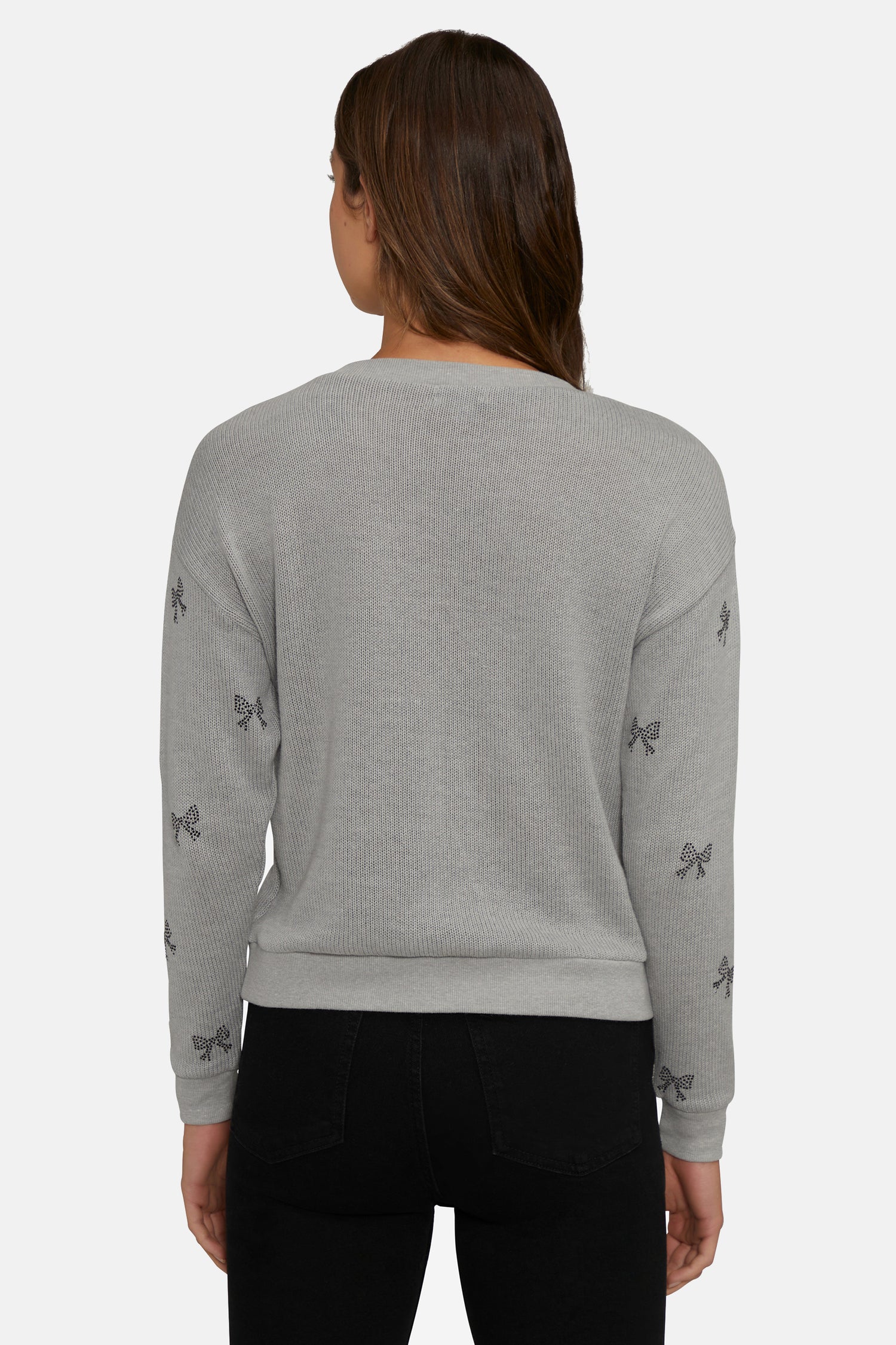 Bow Tie Bailey Sweater | Heather Grey