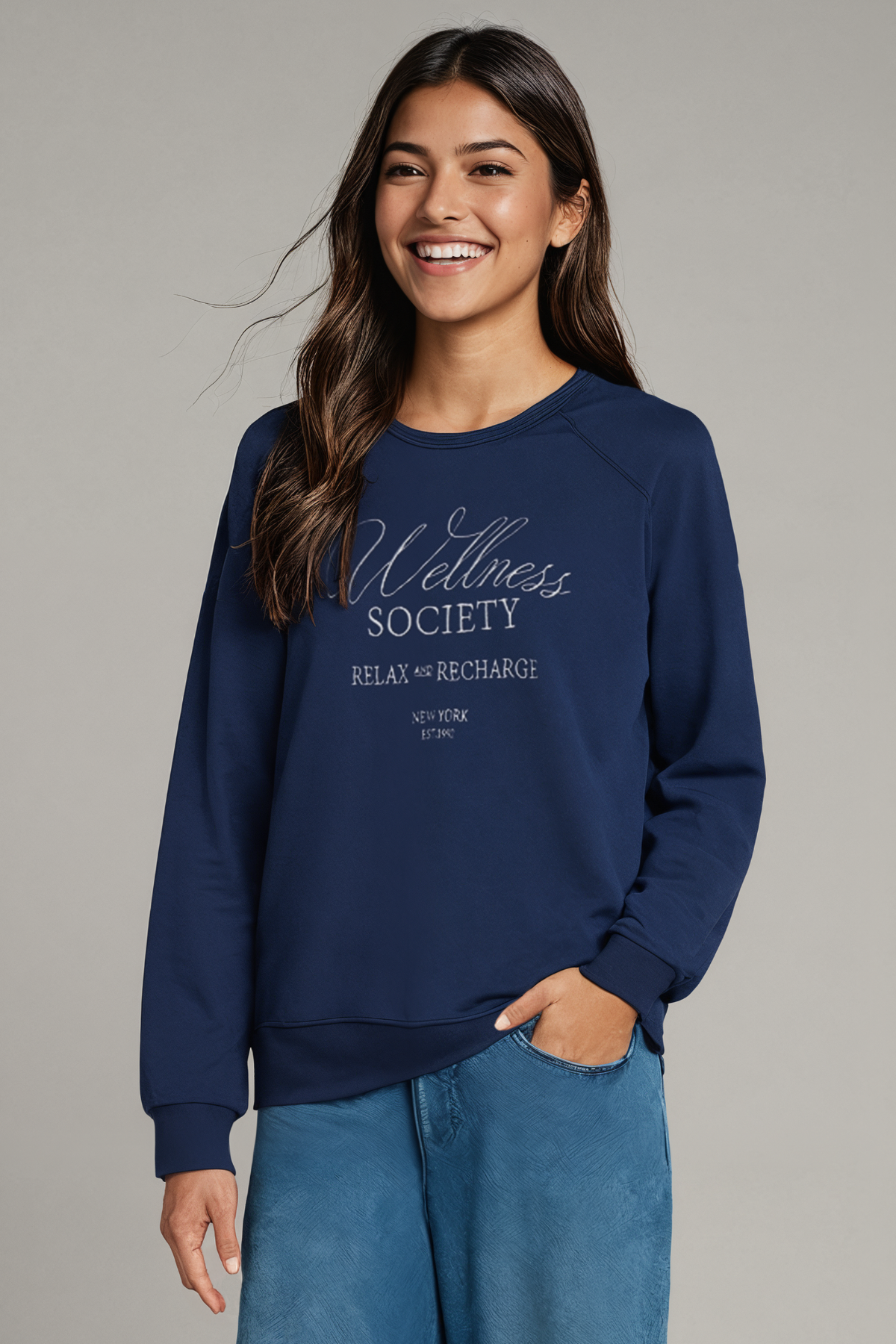 Wellness Society Keely Raglan Sweatshirt | Medieval Blue