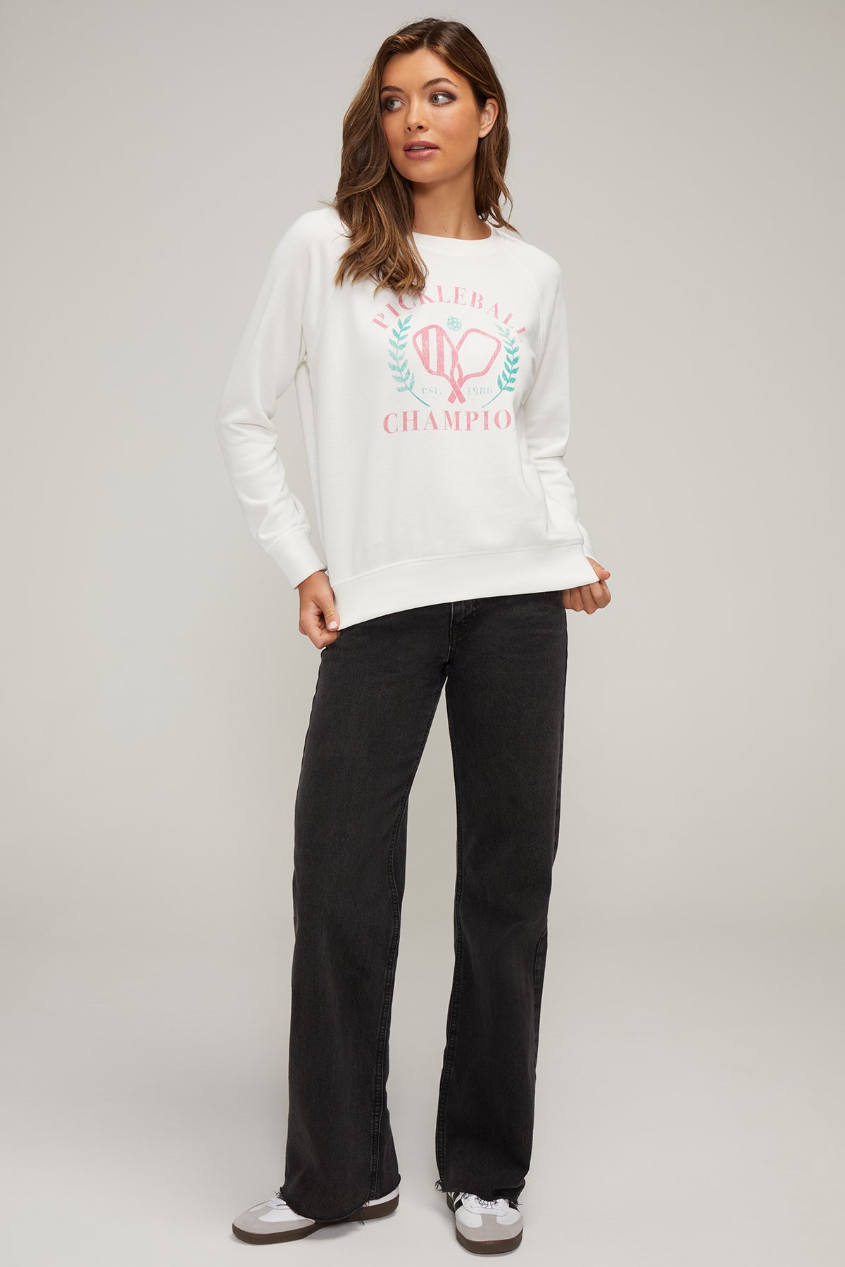 Pickleball Champ Keely Raglan Sweatshirt | Snow White