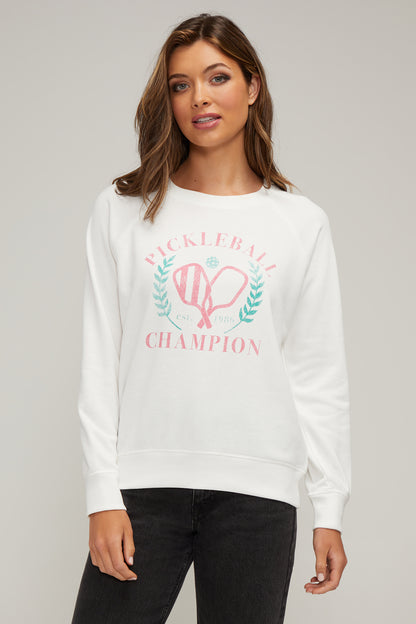 Pickleball Champ Keely Raglan Sweatshirt | Snow White