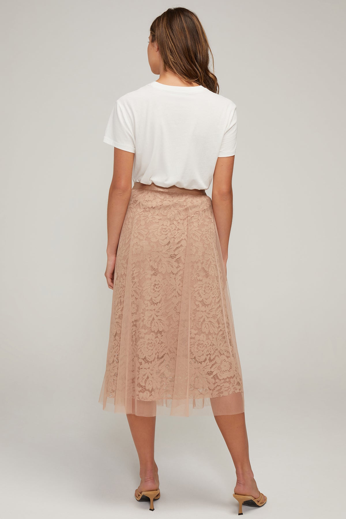 Pleated Tulle Skirt | Warm Taupe