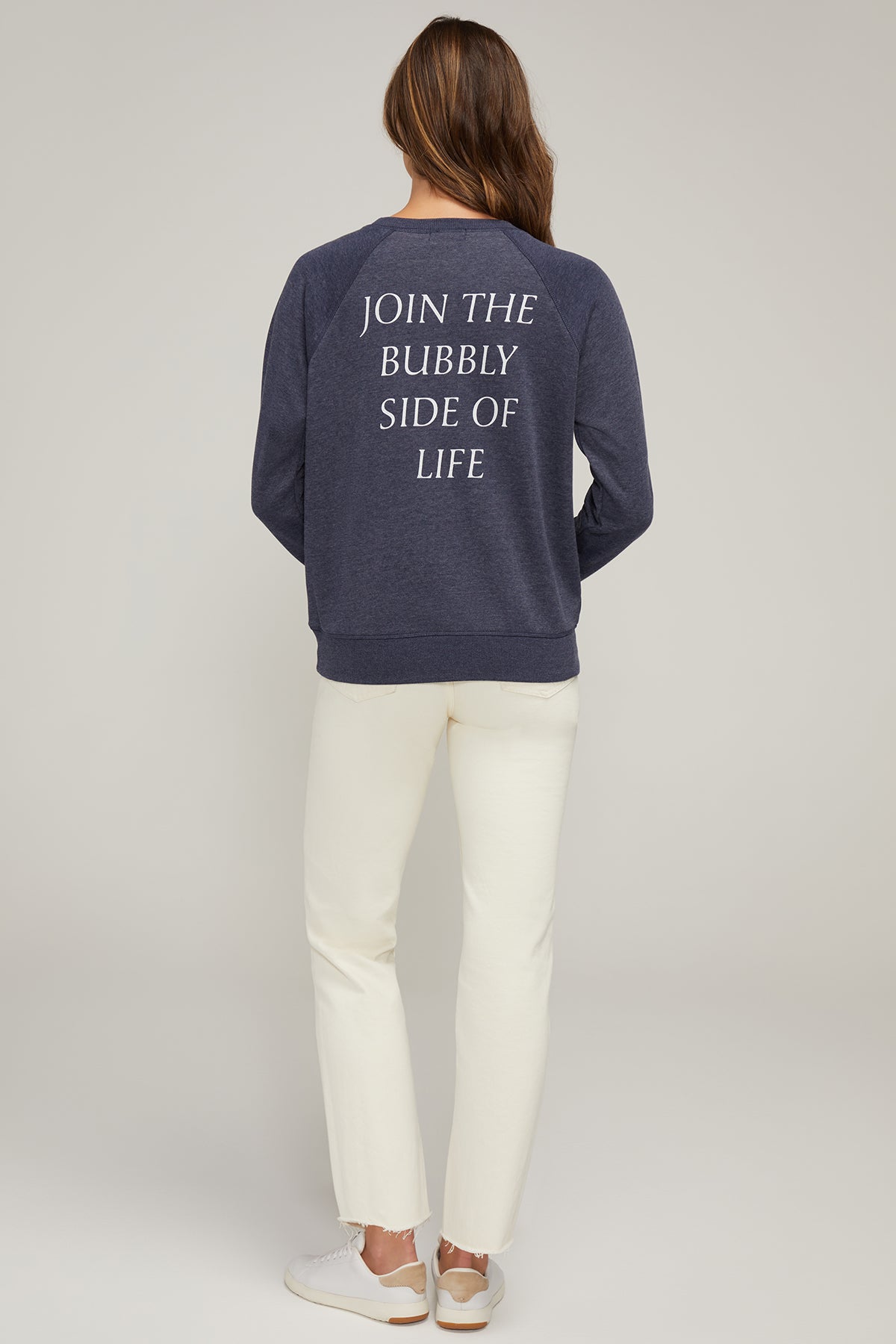 Champagne Club Keely Raglan Sweatshirt | Heather Peacoat